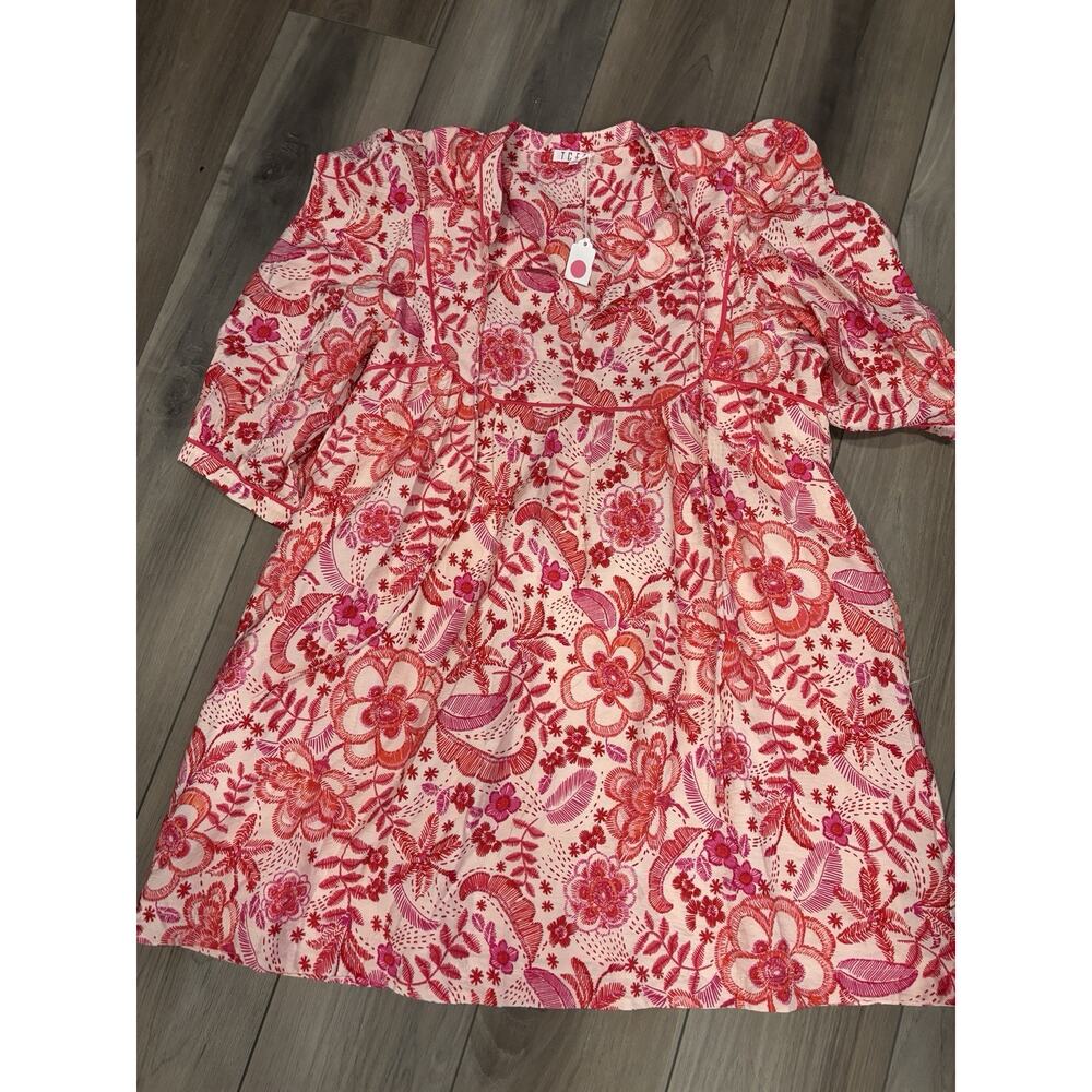 TCEC Floral Print Mini Dress NWT Women’s Large Pinks And Red Boutique graduation